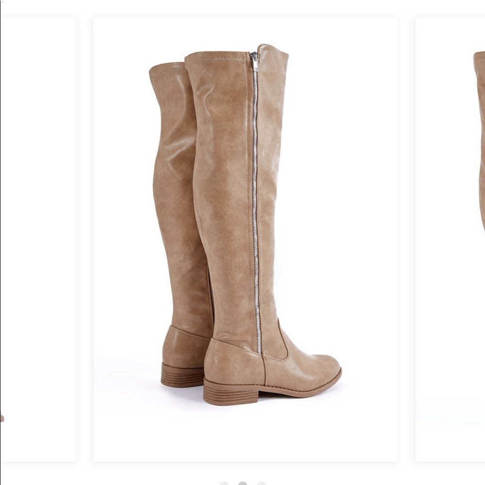 Taupe knee high boots